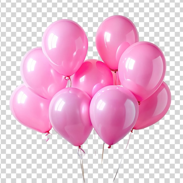 Palloncini rosa isolati su uno sfondo trasparente