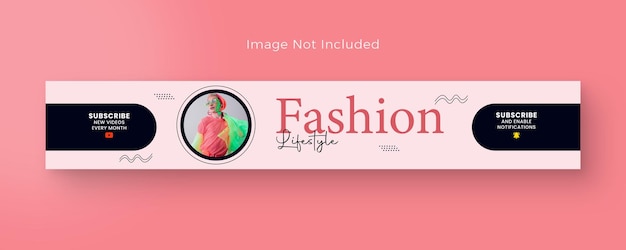 PSD uno striscione rosa con sopra la scritta fashion design della copertina di youtube e banner di linkedin banner di youtube