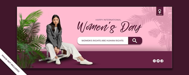 A pink banner that says women's day on it