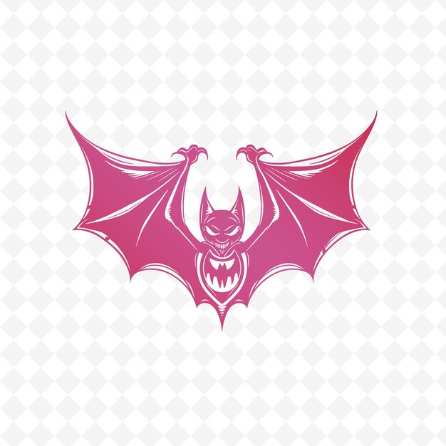 PSD a pink bat with a face on it