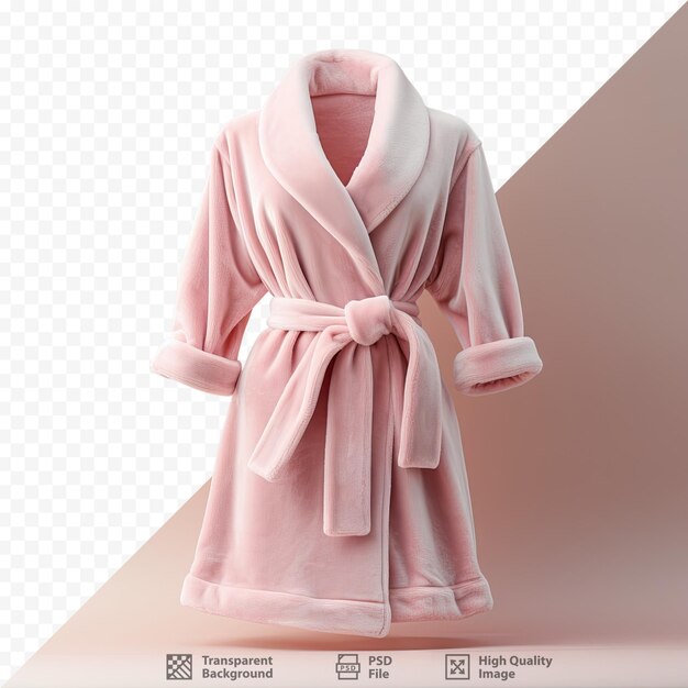 PSD a pink bathrobe with a pink sash on it