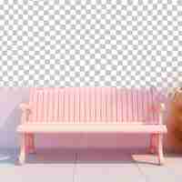 PSD a pink bench is sitting on the porch of a house