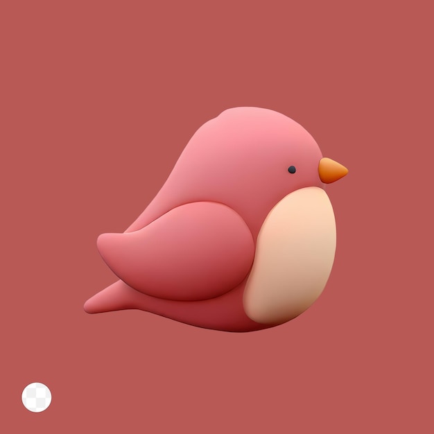 PSD a pink bird with a big orange beak sits on a pink background.