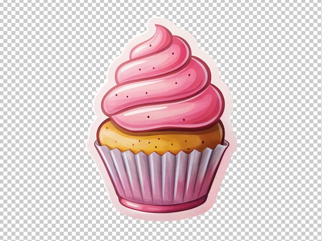 PSD pink birthday cupcake