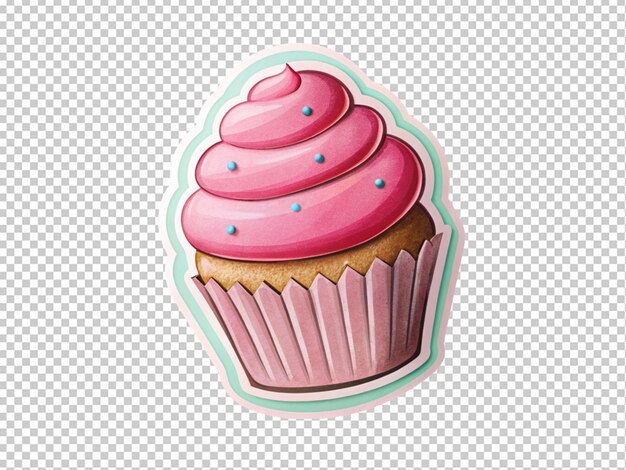 PSD pink birthday cupcake