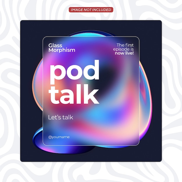 Pink Black Glassmorphism Neon Pod Talk Podcast Instagram Post