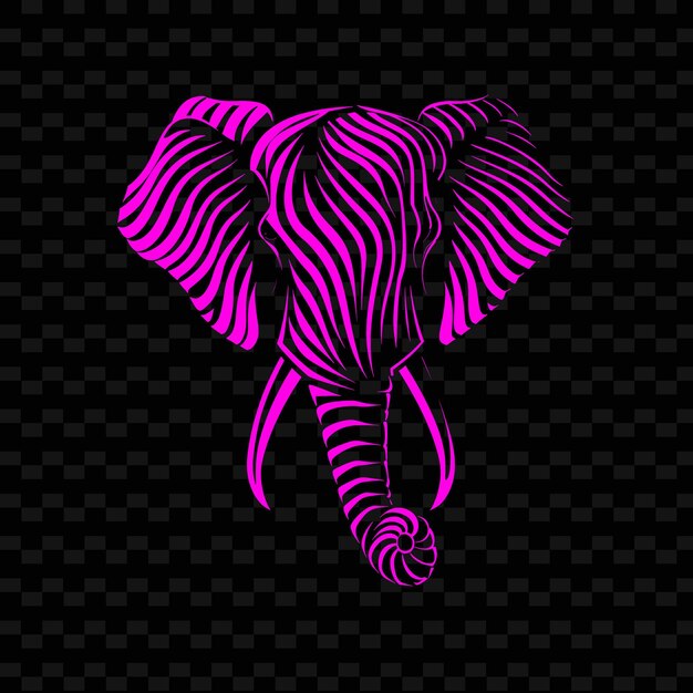 A pink and black zebra with a pink and black background