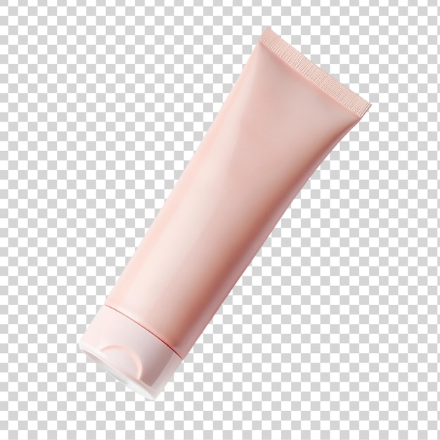 PSD pink blank cosmetic tube isolated on transparent background