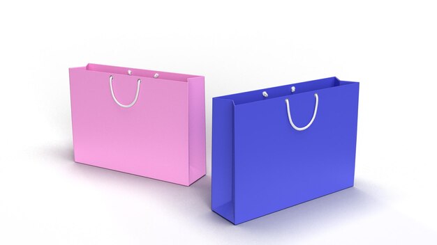 PSD pink and blue bag mockup