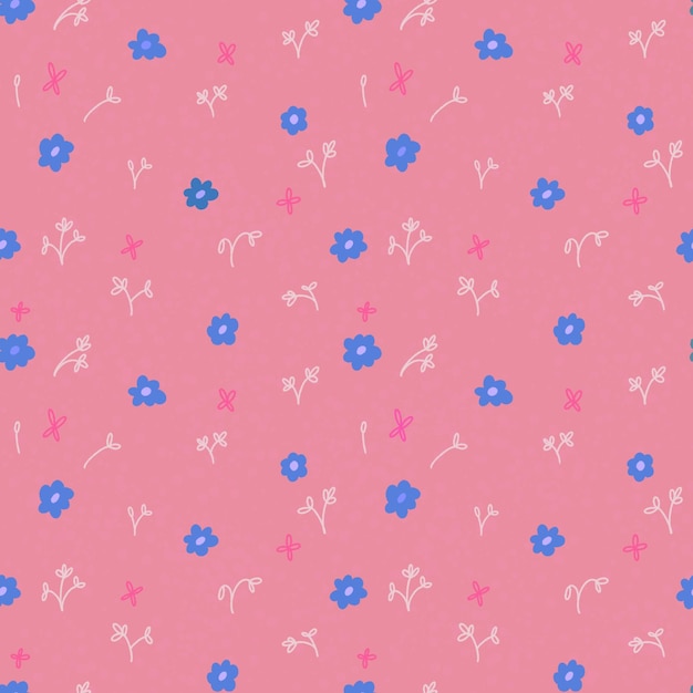 PSD pink and blue flower pattern