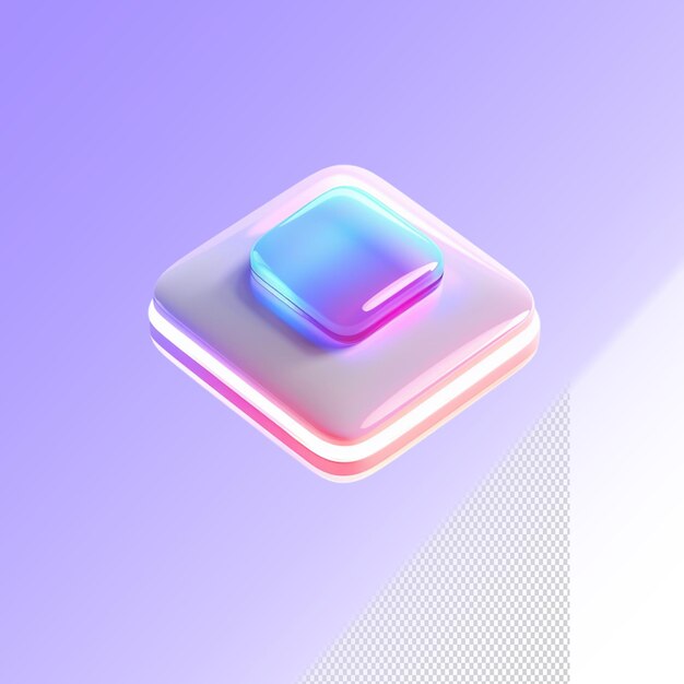 PSD a pink and blue square shaped object with a pink and blue top