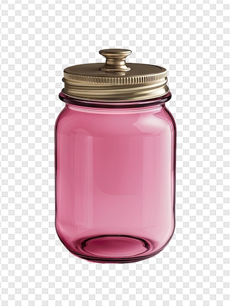 Una bottiglia rosa con un tappo d'oro e un bordo d'oro
