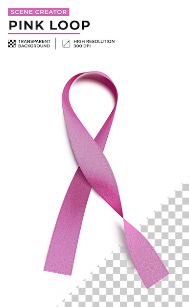 PSD pink bow ribbon symbol of the cancer prevention campaign high definition