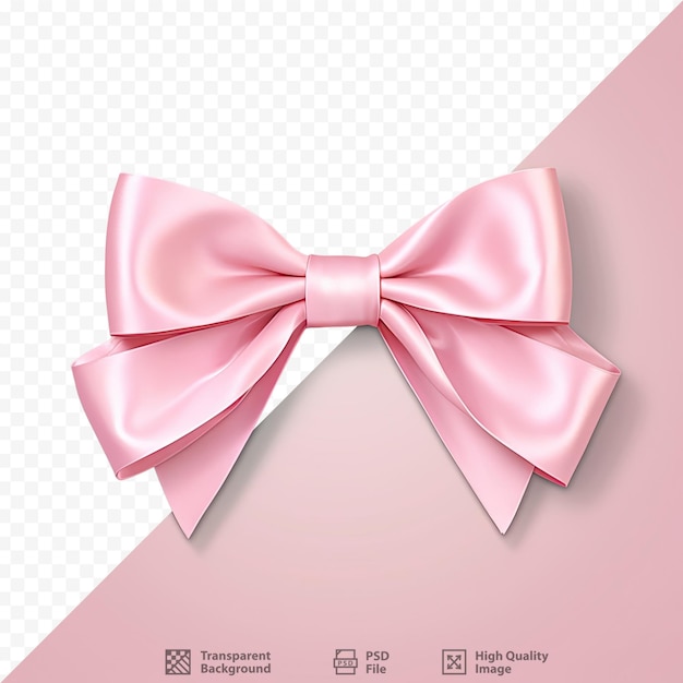 PSD ラスターで示された透明な背景に分離されたリボンとピンクの弓