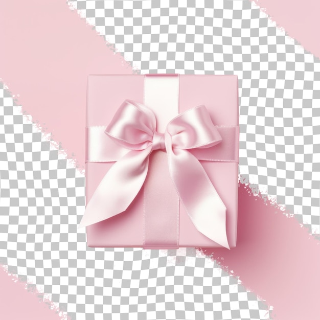 PSD a pink box with a pink ribbon on it and a pink bow on the box