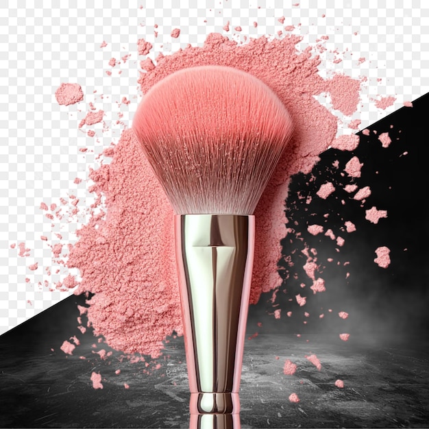 a pink brush is in front of a pink and black background