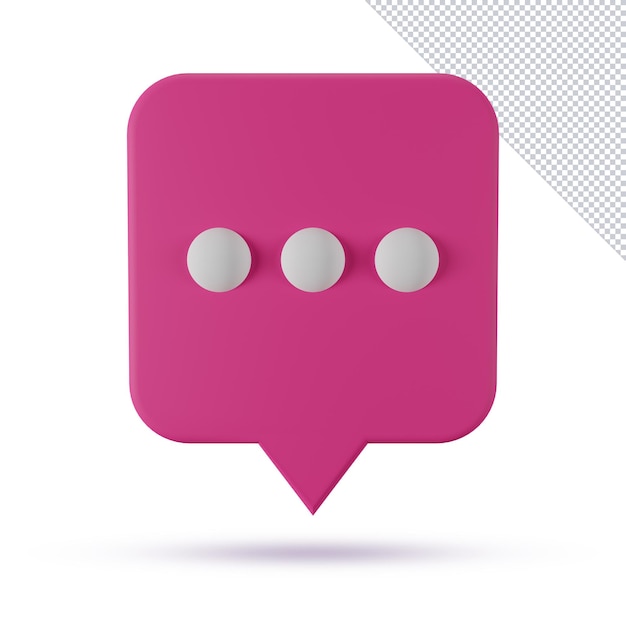 Pink bubble chat icon illustration 3d render isolated