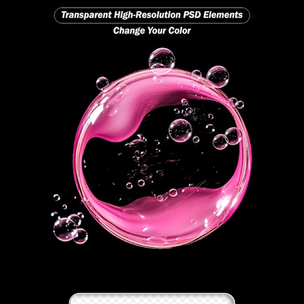 PSD pink bubbles molecule dna cell on a glowing transparent background