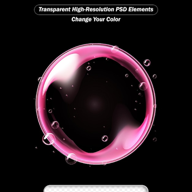 PSD pink bubbles molecule dna cell on a glowing transparent background