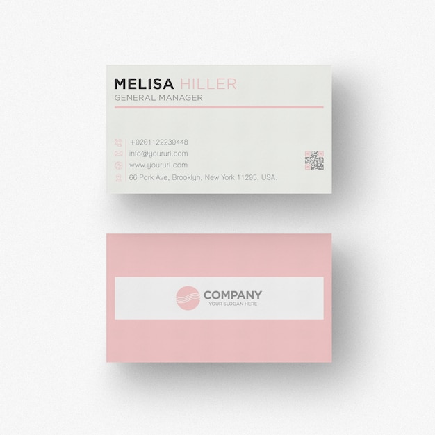 PSD pink business card template
