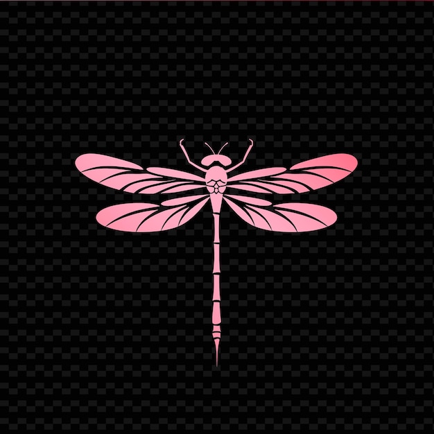 PSD a pink butterfly with a pink outline on a black background