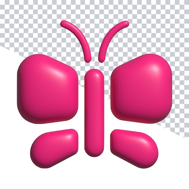 PSD a pink butterfly with the word butterfly on it