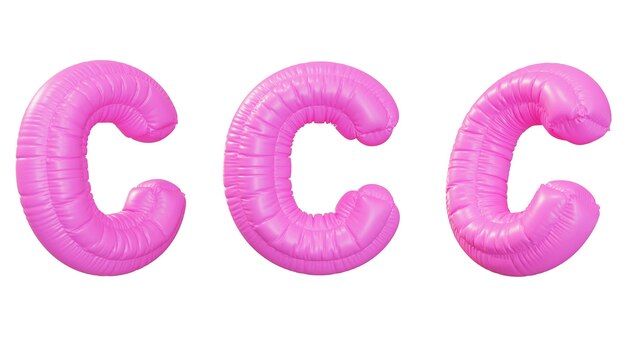 pink C alphabet balloon 3D graphic