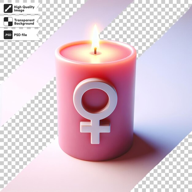 PSD a pink candle that has the word quot l quot on it