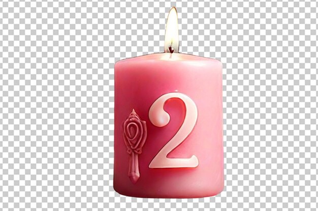 PSD a pink candle with a number