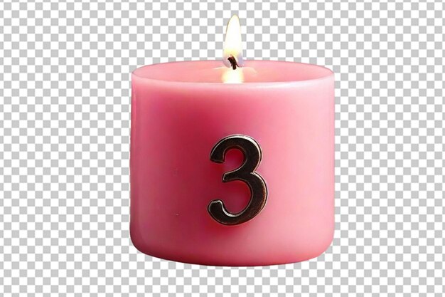 PSD a pink candle with a number