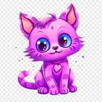 PSD a pink cat with a heart on its chest