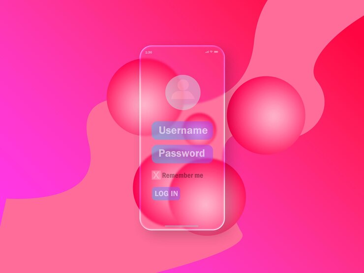 PSD a pink cell phone with a pink background with a pink background and the words quot send a message