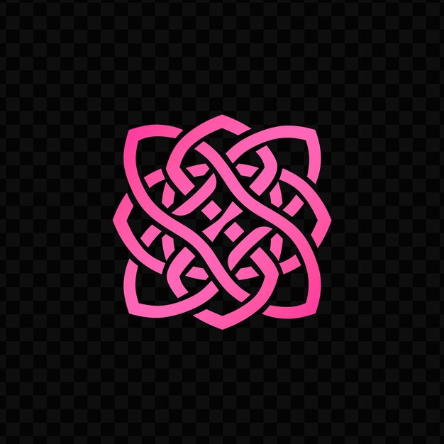 PSD a pink celtic pattern on a black background