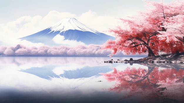 PSD ピンクの桜の花の背景