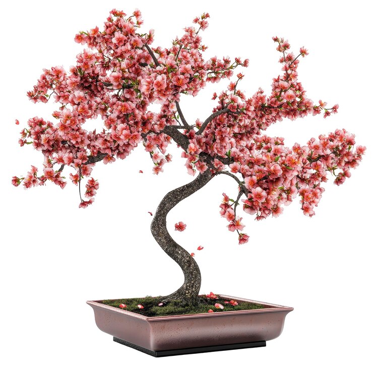PSD a pink cherry tree with pink flowers on it