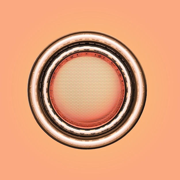 PSD un cerchio rosa con un cerchio bianco al centro e un cerchio dorato al centro.