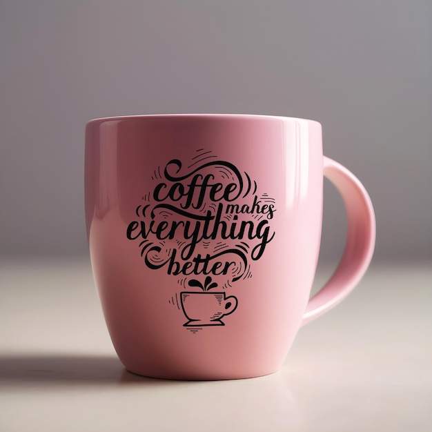 Pink coffee mug mockup