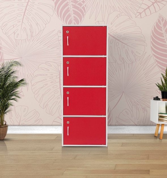 Pink color storage cabinet mokup PSD