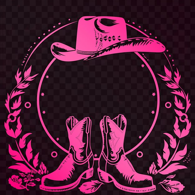 PSD a pink cowboy hat with a cowboy hat on it