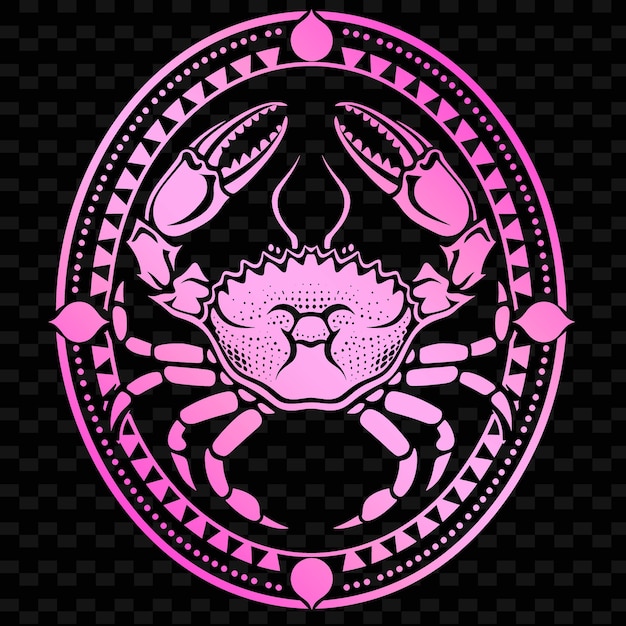 PSD a pink crab with a pink background and a black background with a pink and black background