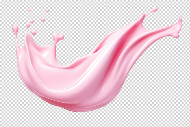 Pink cream or yogurt splash cutout on transparent