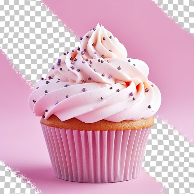 Pink cupcake on a transparent background