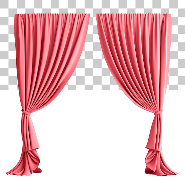 Pink curtain cutout