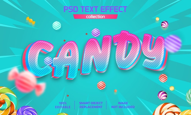 Pink cyan candy text effect