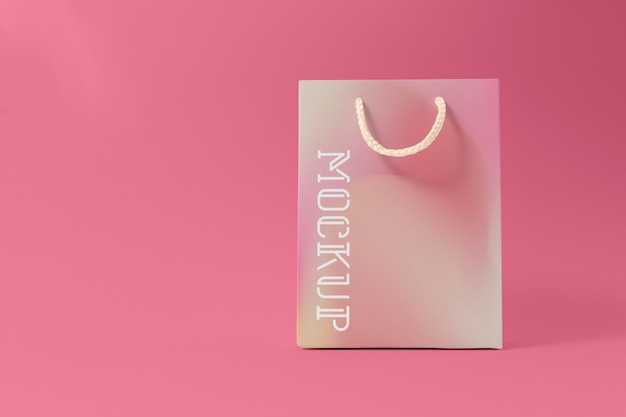 PSD pink cyclamen bag mockup