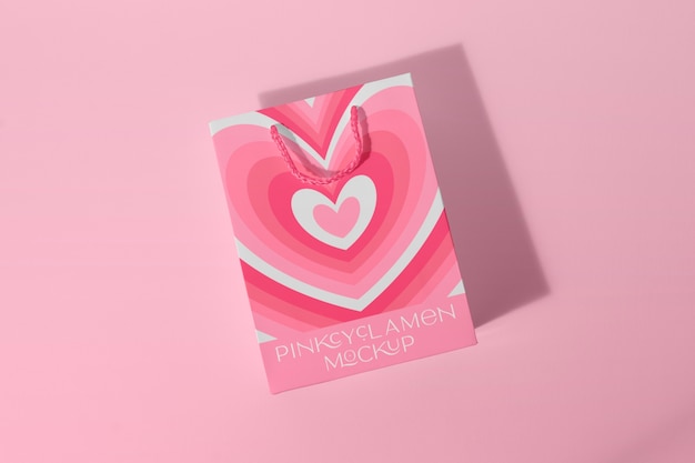 Pink cyclamen bag mockup