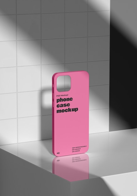 PSD pink cyclamen phone case mockup