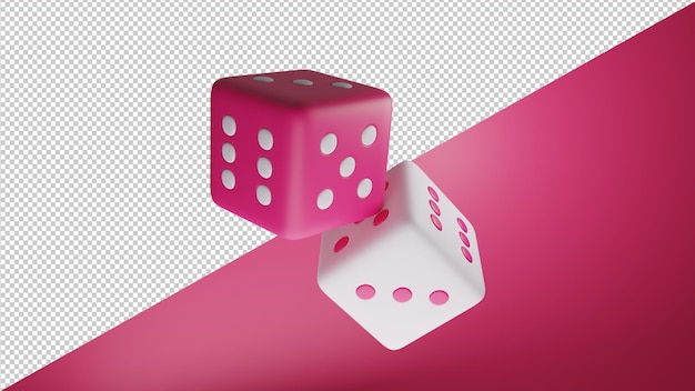 A pink dices. 3D illustration