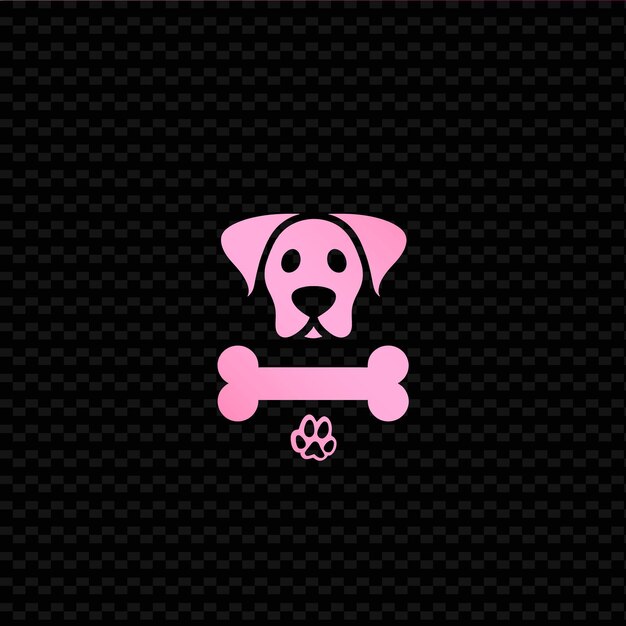 PSD cane rosa con un naso rosa su uno sfondo nero