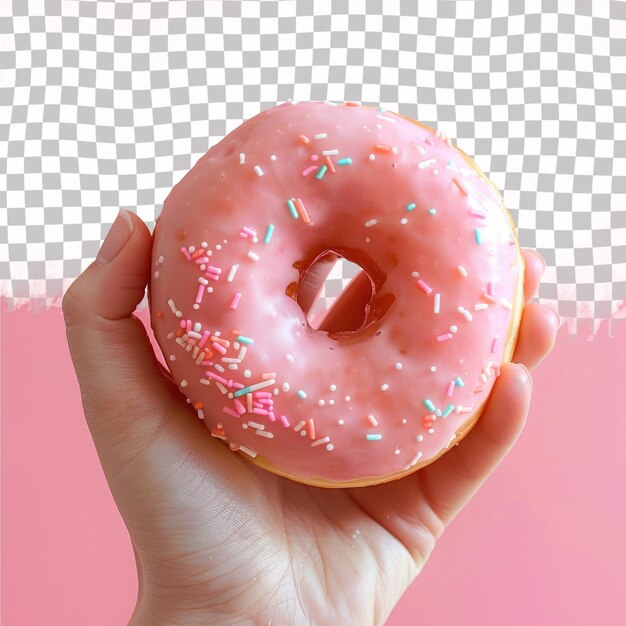 PSD a pink donut with the letter x on it